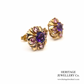 Vintage Amethyst and Tourmaline Stud Earrings