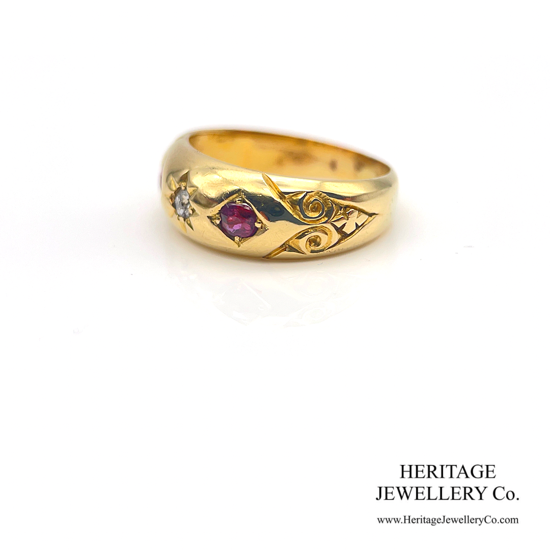 Edwardian Ruby and Diamond Ring (18ct gold)