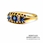 Antique Sapphire & Diamond 5-Stone Ring