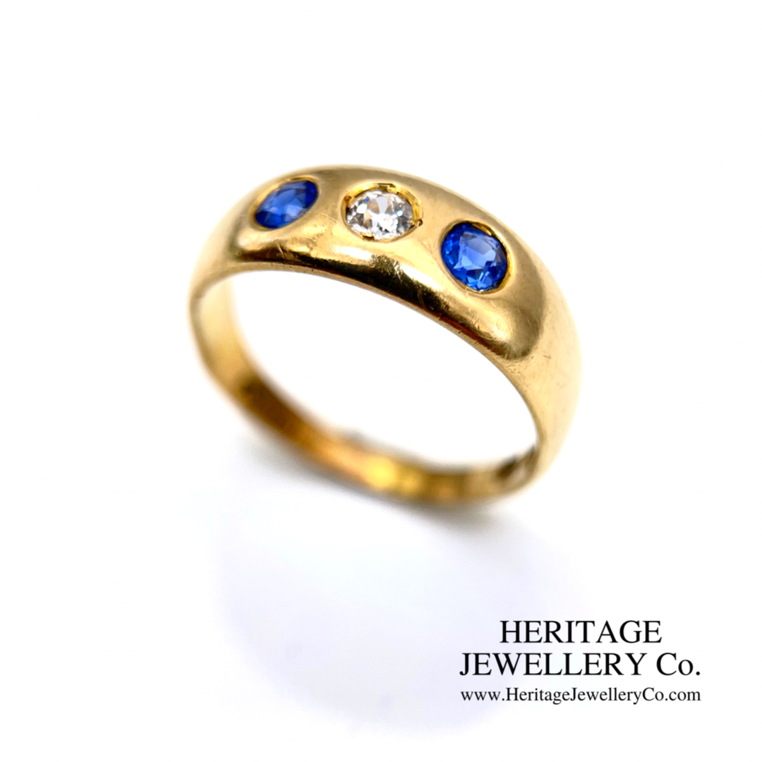 Victorian Sapphire & Diamond Gypsy Ring (c.1891)