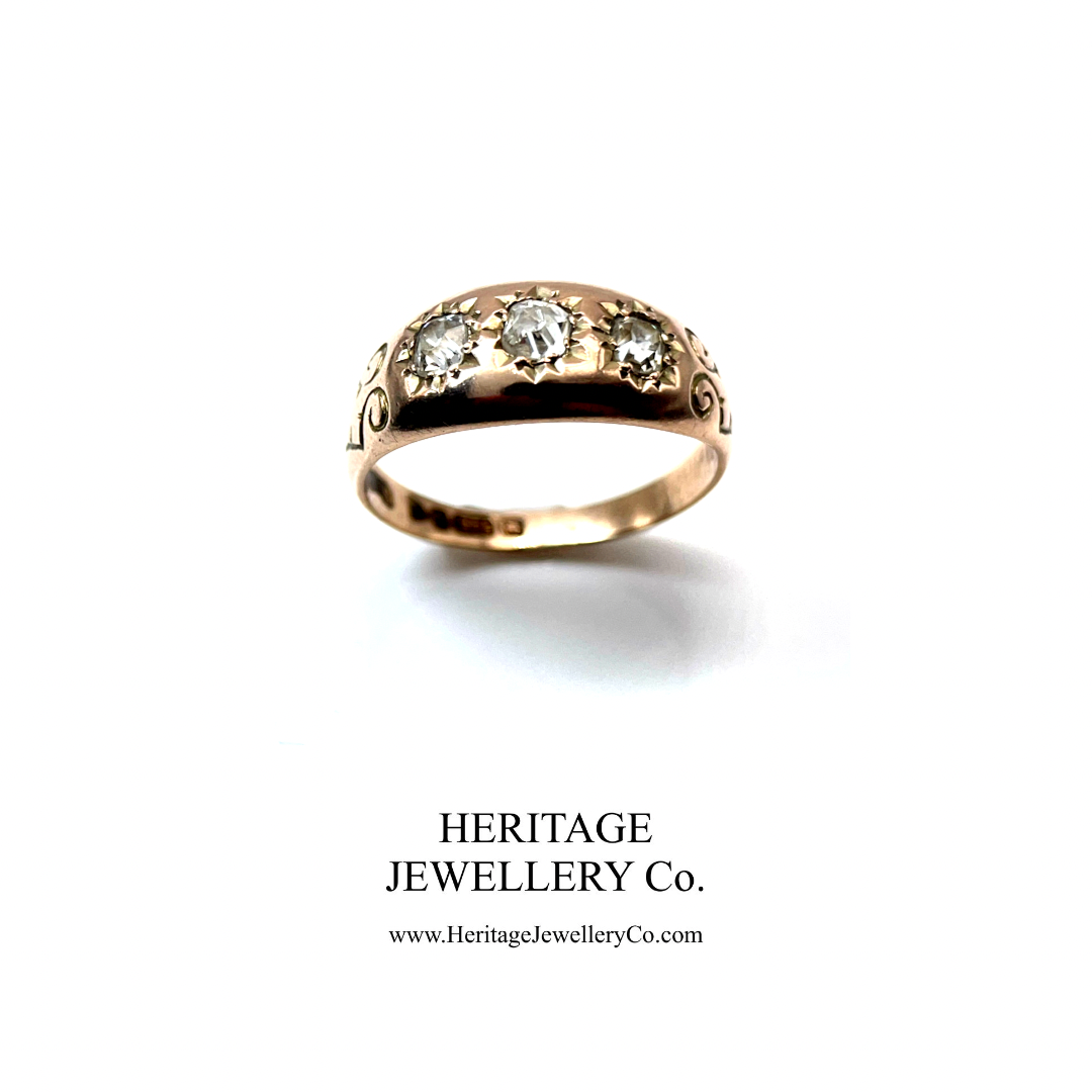 Edwardian 3-Stone Diamond Gypsy Ring (c.1906)