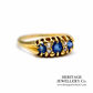 Antique Sapphire & Diamond 5-Stone Ring