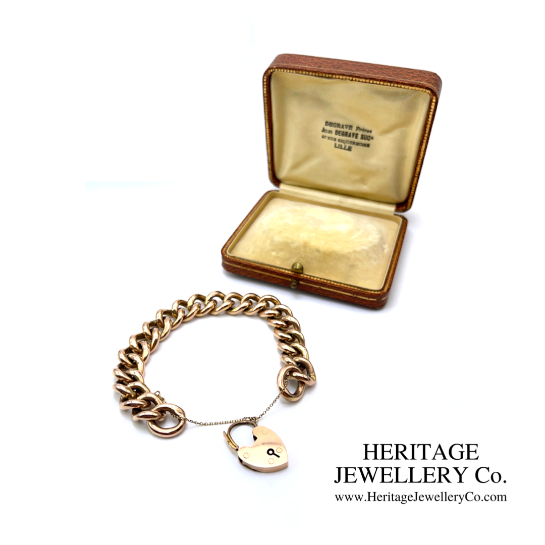 Antique Gold Wide Curb Bracelet
