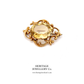 Large Gold & Oval Citrine Brooch
