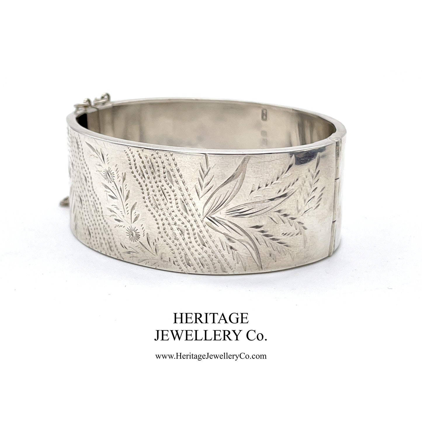 Antique Victorian Silver Bangle Bracelet (c. 1884)