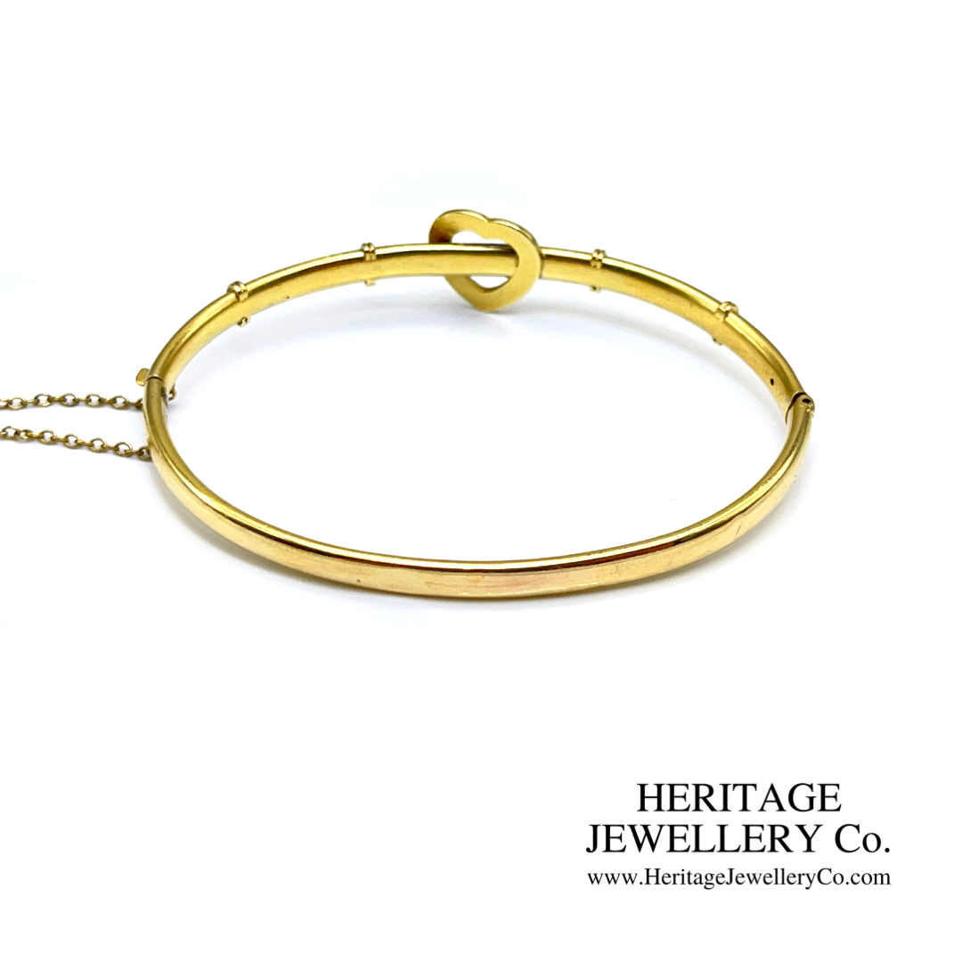 Antique Gold Heart Bangle (15ct gold)