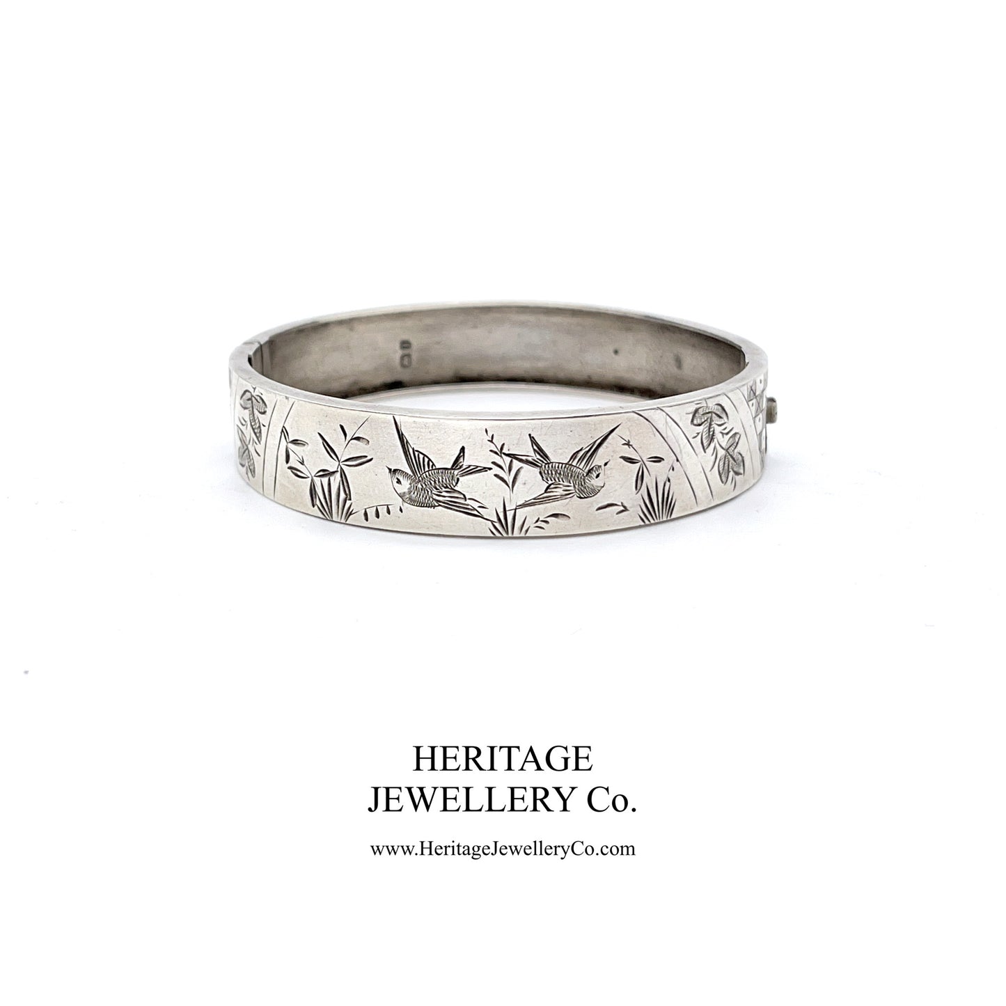 Antique Victorian Silver Bangle Bracelet (c. 1885)