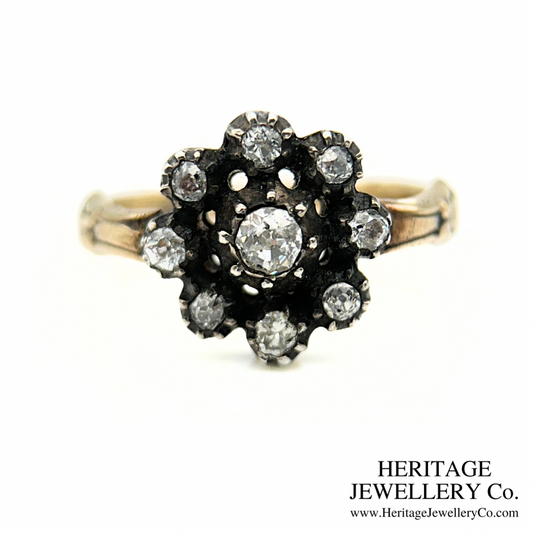 Georgian Old Cut Diamond Cluster Ring