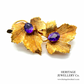 Amethyst Leaf Brooch 18ct