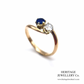 Antique Sapphire & Diamond Cross-Over Ring