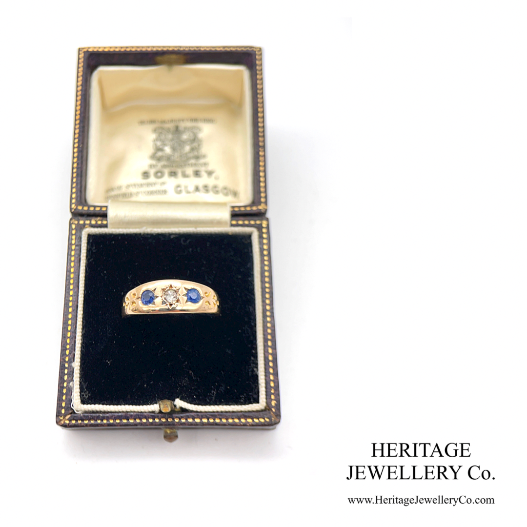 Victorian Sapphire and Diamond Gypsy Ring (15ct; c.1894)