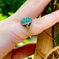 Cabochon Emerald and Rose Diamond Ring