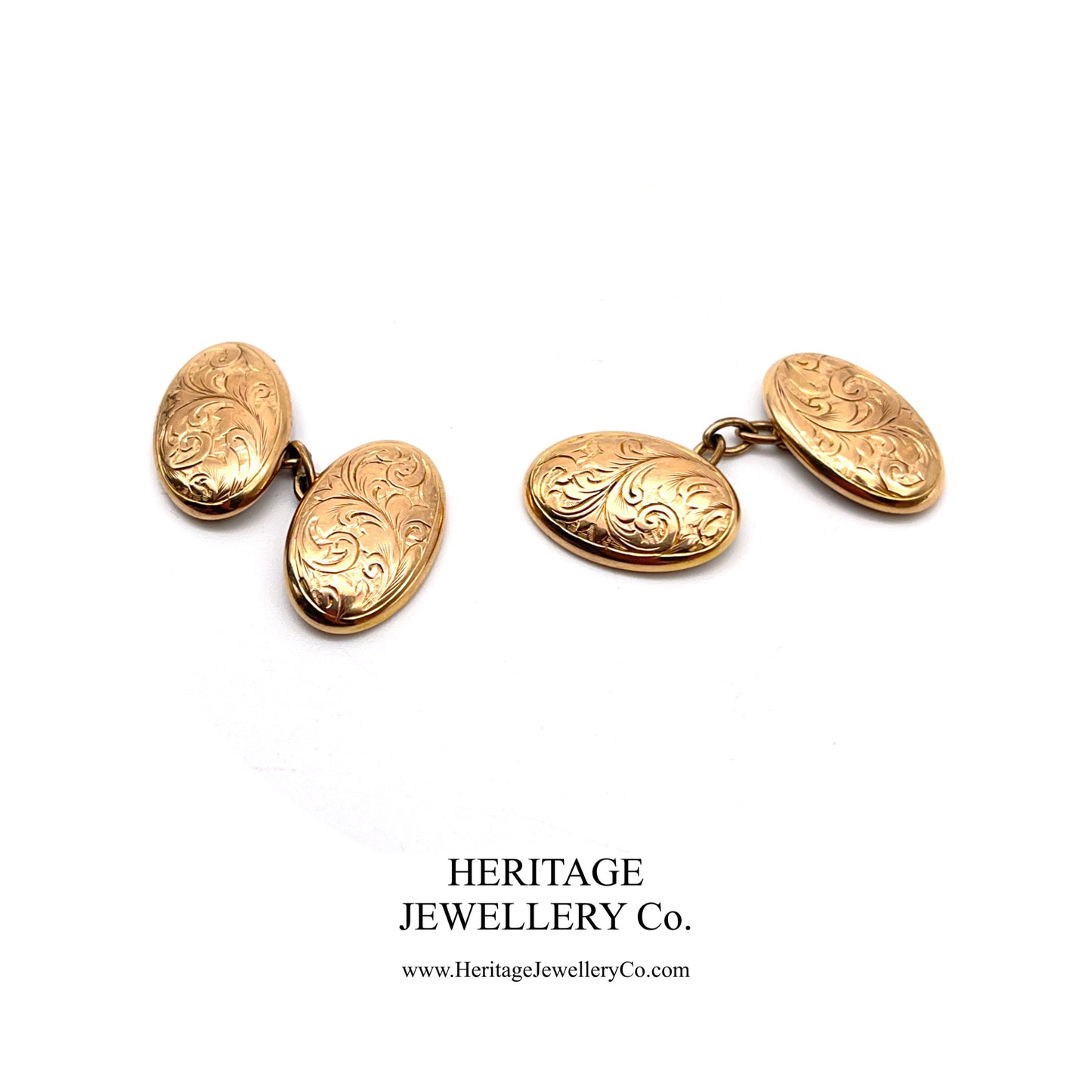 Edwardian Gold Cufflinks with Antique Box