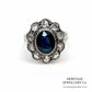 Saphire & Diamond Cluster Ring