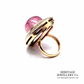 Cabochon Pink Tourmaline and Diamond Ring