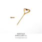 Tiffany Open Heart Gold Pin Brooch (by Elsa Peretti)