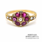 RESERVED - Antique Ruby Diamond Cluster Ring