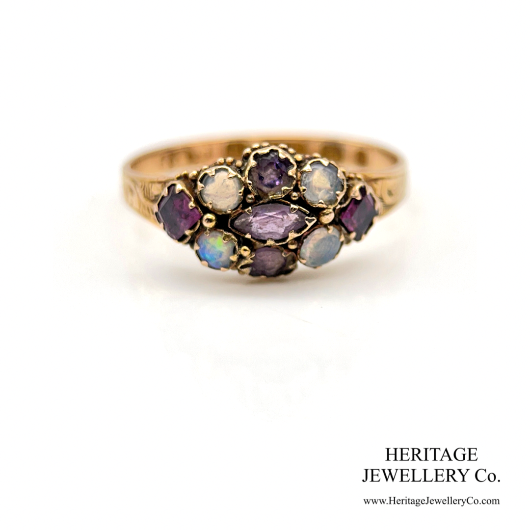 Antique Amethyst, Garnet & Opal Ring