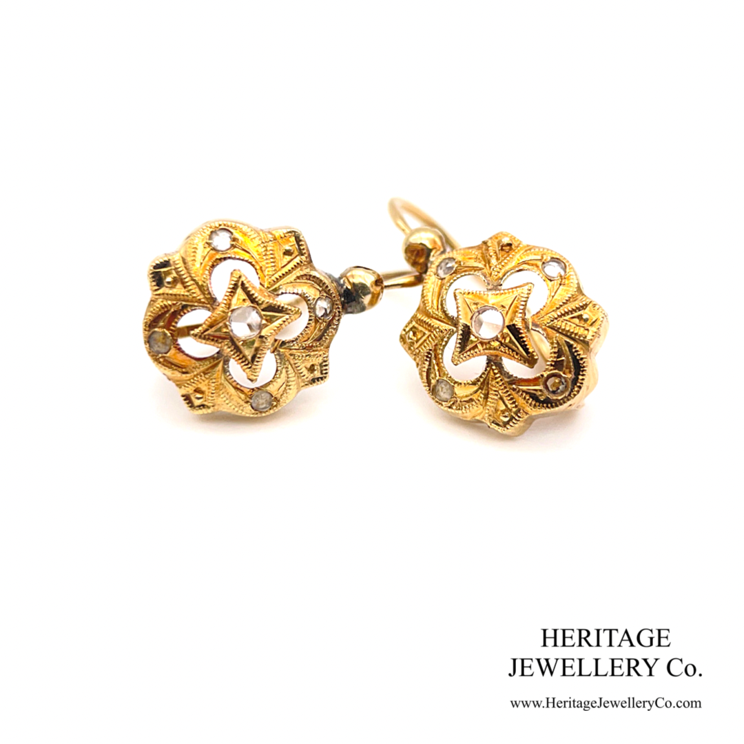 Antique Rose Diamond Earrings