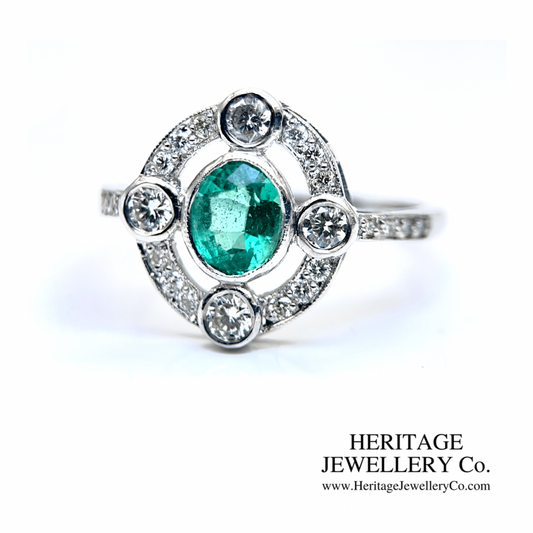 Emerald & Diamond Cluster Ring