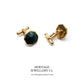 Vintage Gold and Bloodstone Cufflinks with Antique Box (9ct gold)