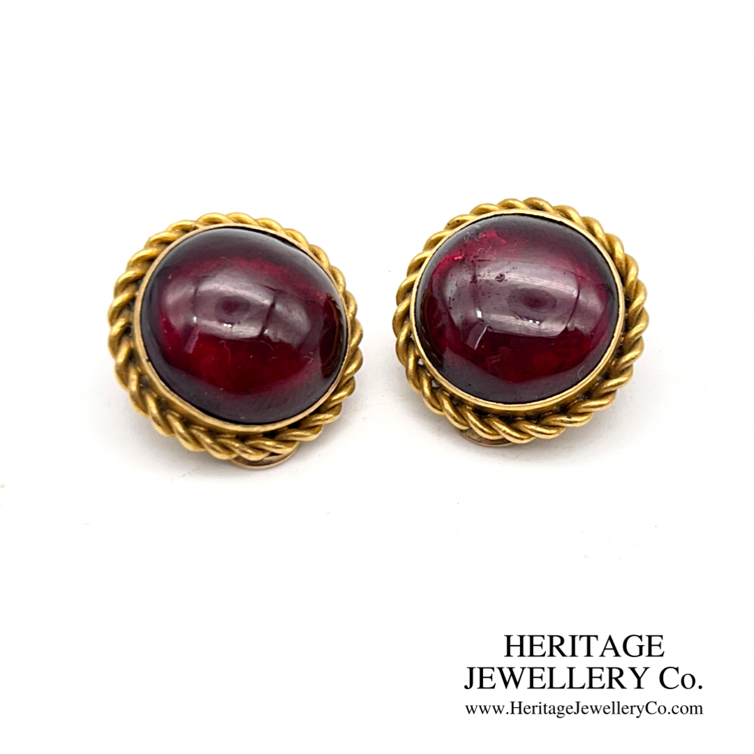 Antique Garnet Earclips (c.1860-1890)
