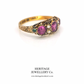 Victorian Garnet, Emerald & Pearl Ring (15ct gold; c.1876)