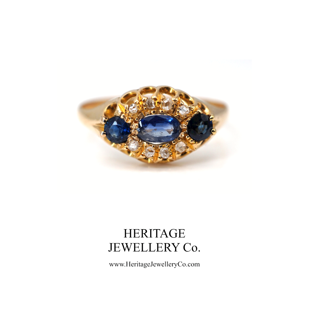 Antique Sapphire and Diamond Ring (c. 1902; 18ct Gold)