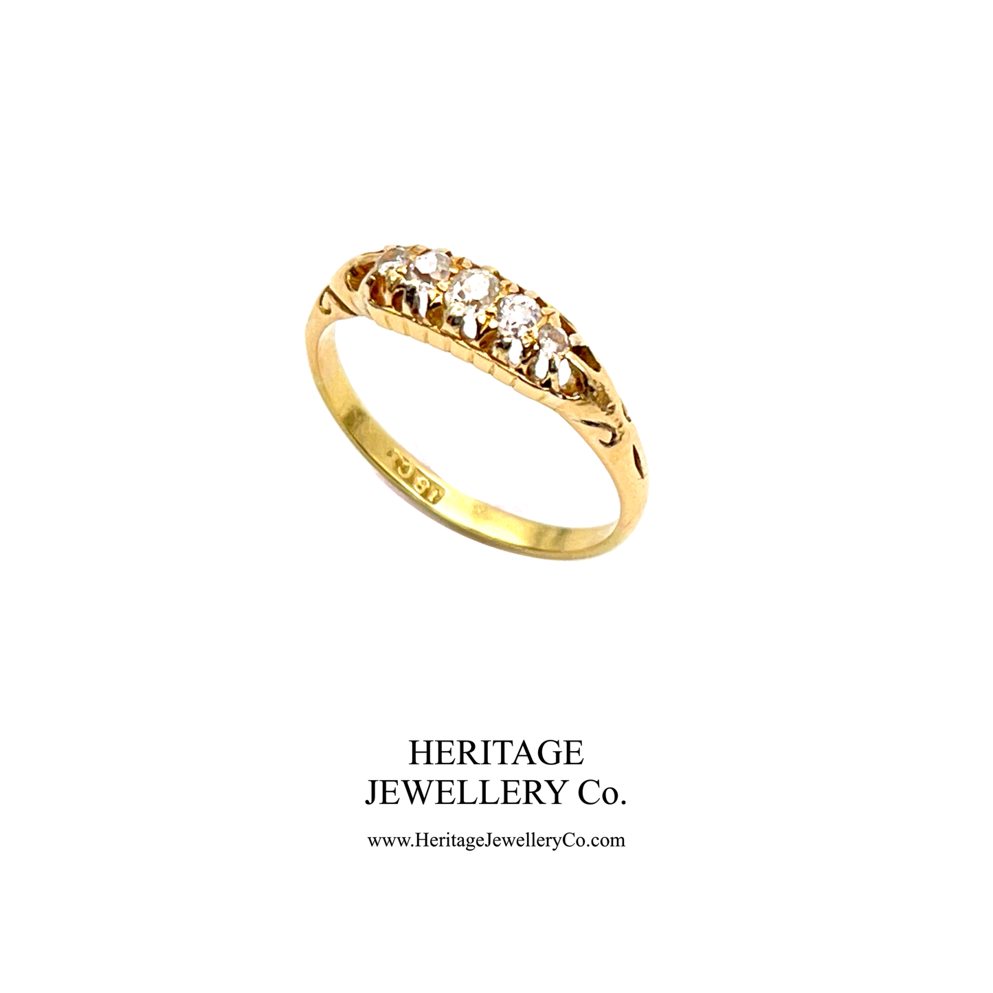 Antique Edwardian Gold 5-Stone Diamond Ring (c. 1890-1900)