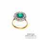 Art Deco Emerald and Diamond Cluster Ring