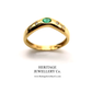 Vintage Emerald and Diamond Gypsy Ring (18ct Gold)