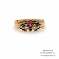 Edwardian Ruby Sapphire and Dia Gypsy Ring