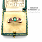 Antique Emerald and Ruby Gypsy Ring