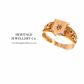 Rare Antique Gold Mizpah Shield Ring (c. 1901; 9ct gold)