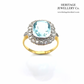 Aquamarine & Rose Diamond Ring