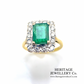 Vintage Emerald and Diamond Cluster Ring