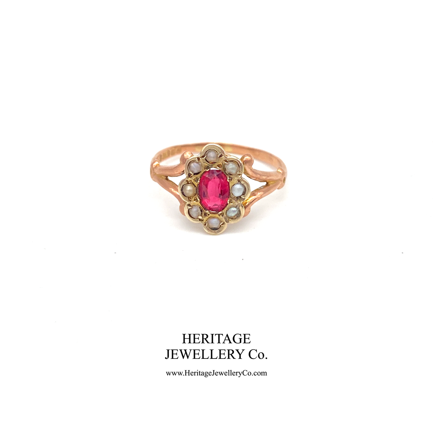 Antique Tourmaline and Seed Pearl Ring (c. 1919)