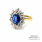 Fine Sapphire and Diamond Cluster Ring