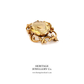 Large Gold & Oval Citrine Brooch