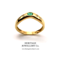 Vintage Emerald and Diamond Gypsy Ring (18ct Gold)