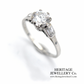 Diamond Solitaire Ring with Baguette Shoulders