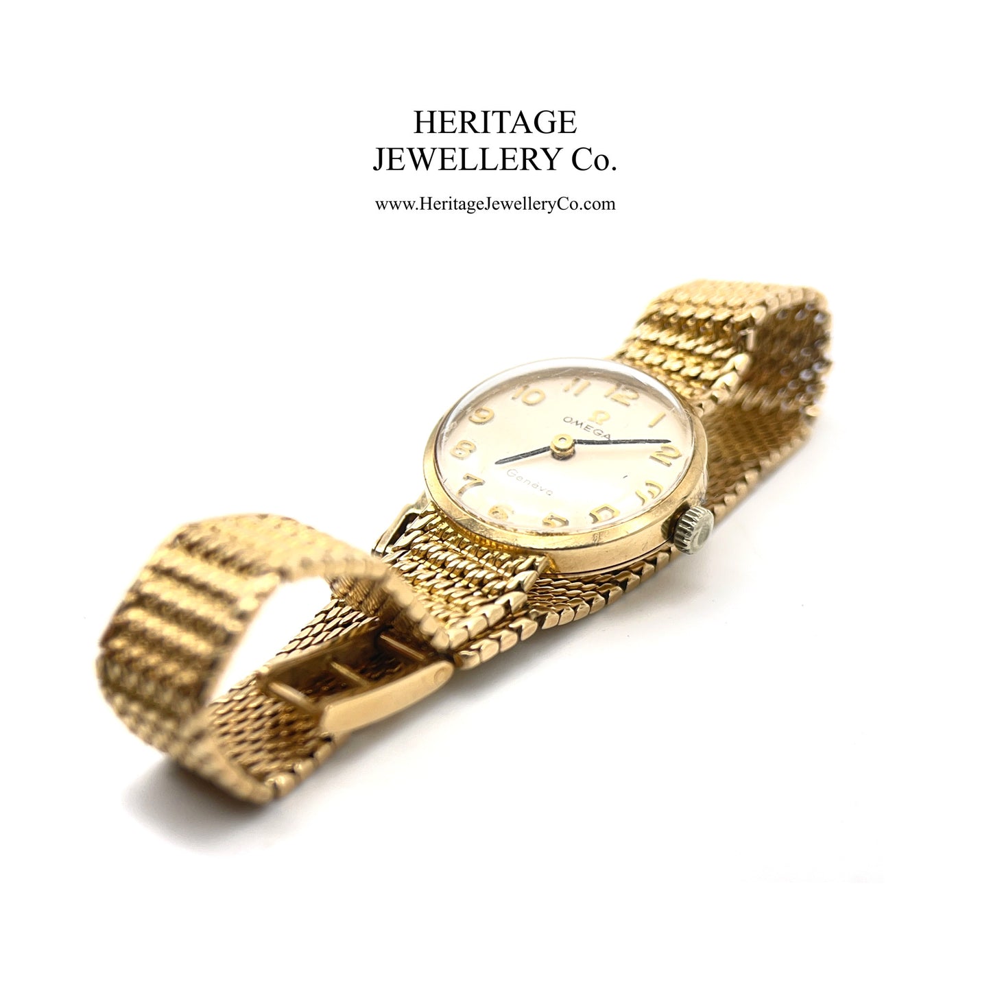 Vintage Gold Omega Watch with Original Gold Bracelet and Box