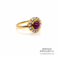 Fine Star Ruby & Diamond Cluster Ring