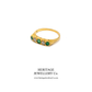 Antique Carved Emerald & Diamond Ring (18ct)