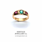 Antique Emerald and Ruby Gypsy Ring