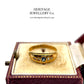 Antique Sapphire and Diamond Gypsy Ring (c. 1899)