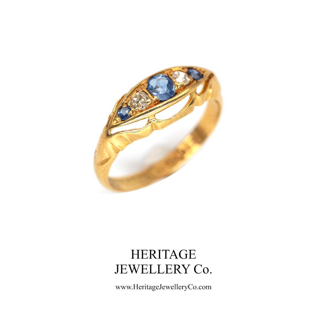 Antique Gold, Sapphire and Diamond 5-stone Ring (c.1912)
