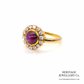 Fine Star Ruby & Diamond Cluster Ring