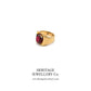 Antique Period Signet Ring with Fire Garnet (9ct Gold)