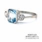 RESERVED - Aquamarine & Diamond Ring (Platinum)